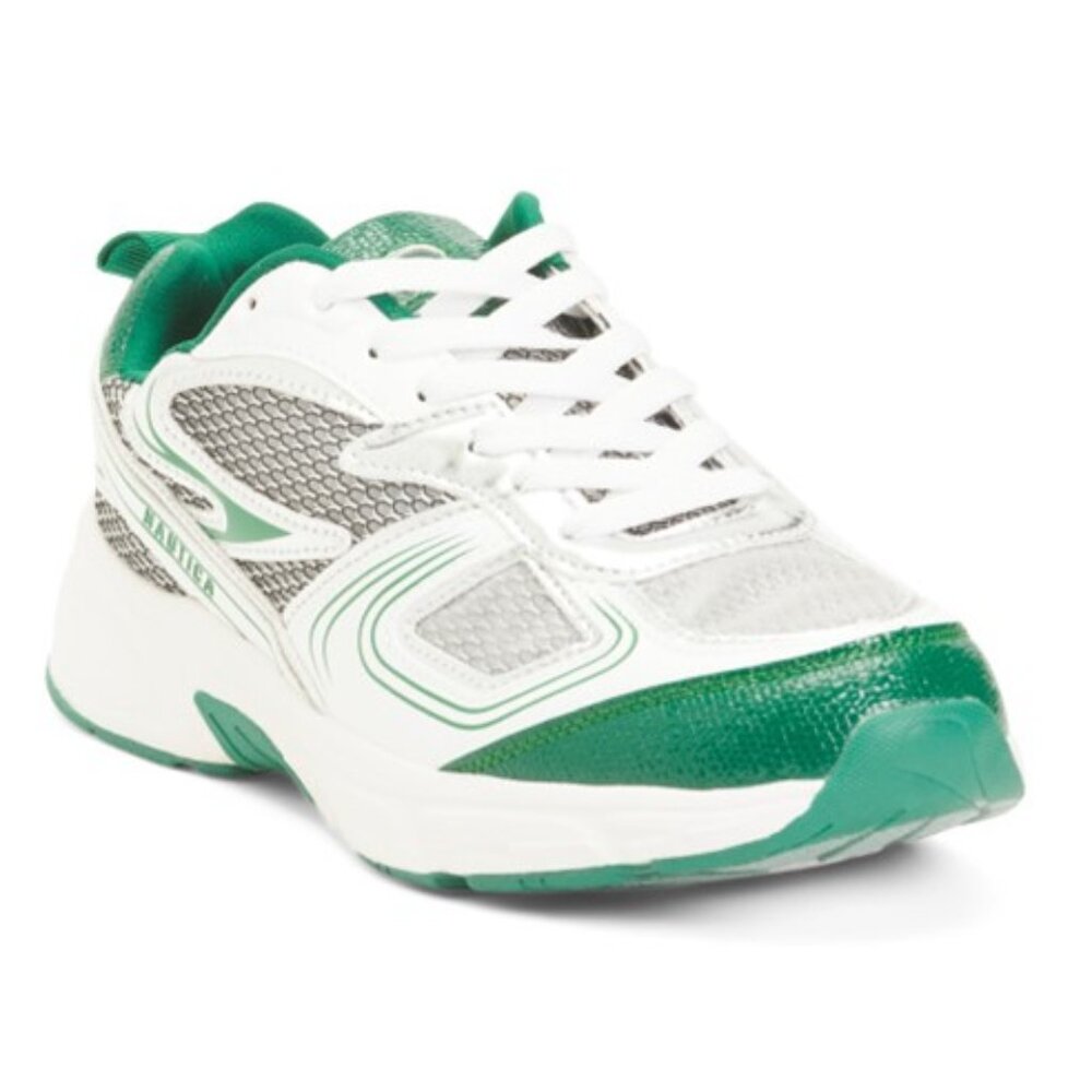 Women NAUTICA Perelto Retro Sneakers (White & Green)